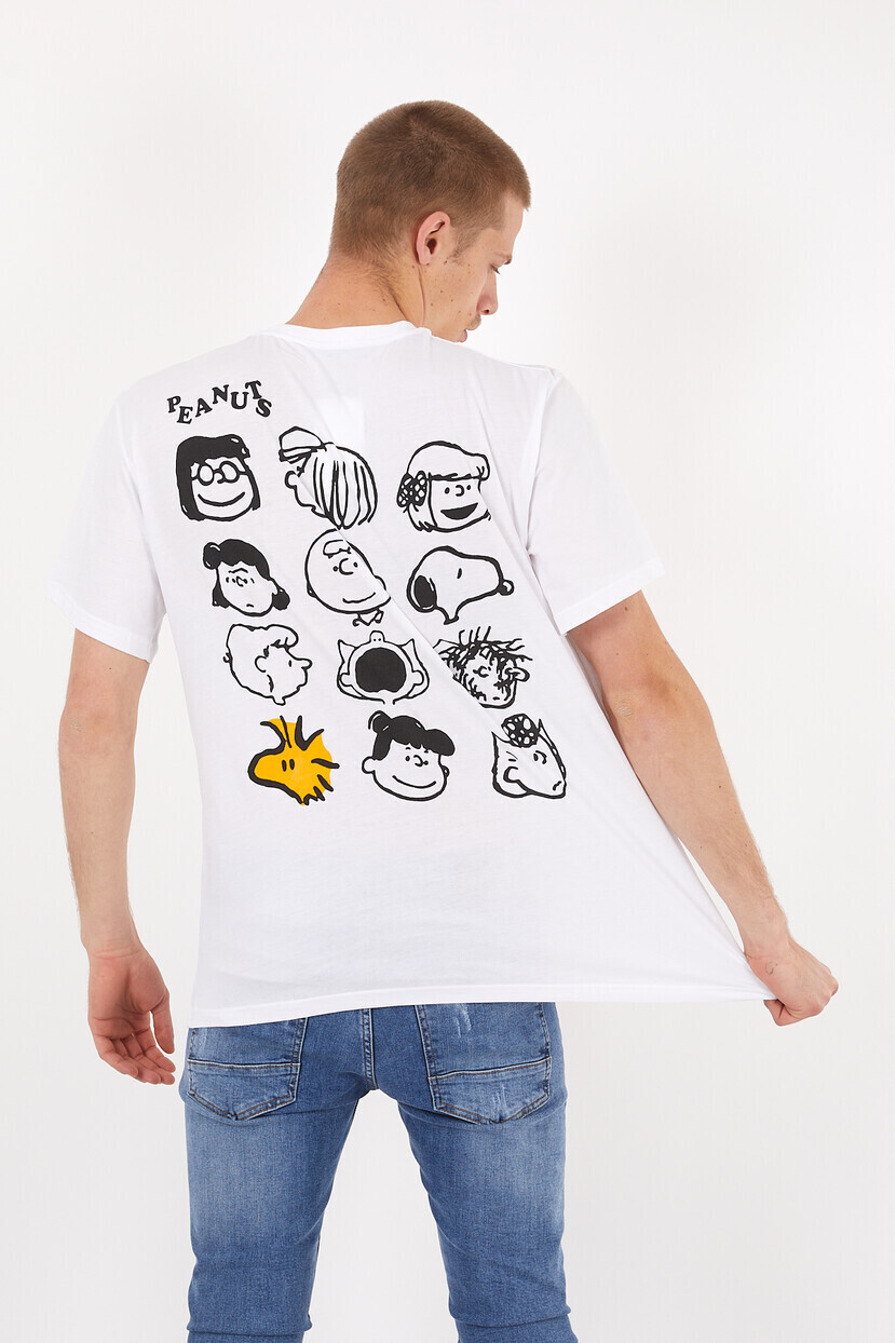 Twenty3 Erkek Basic Oversize Sıfır Yaka Önü ve Arkası Baskılı T-Shirt