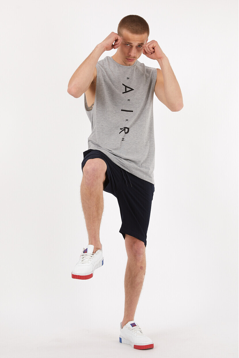 Twenty3 Erkek Basic Rahat Kesim Air Baskılı Kolsuz T-Shirt