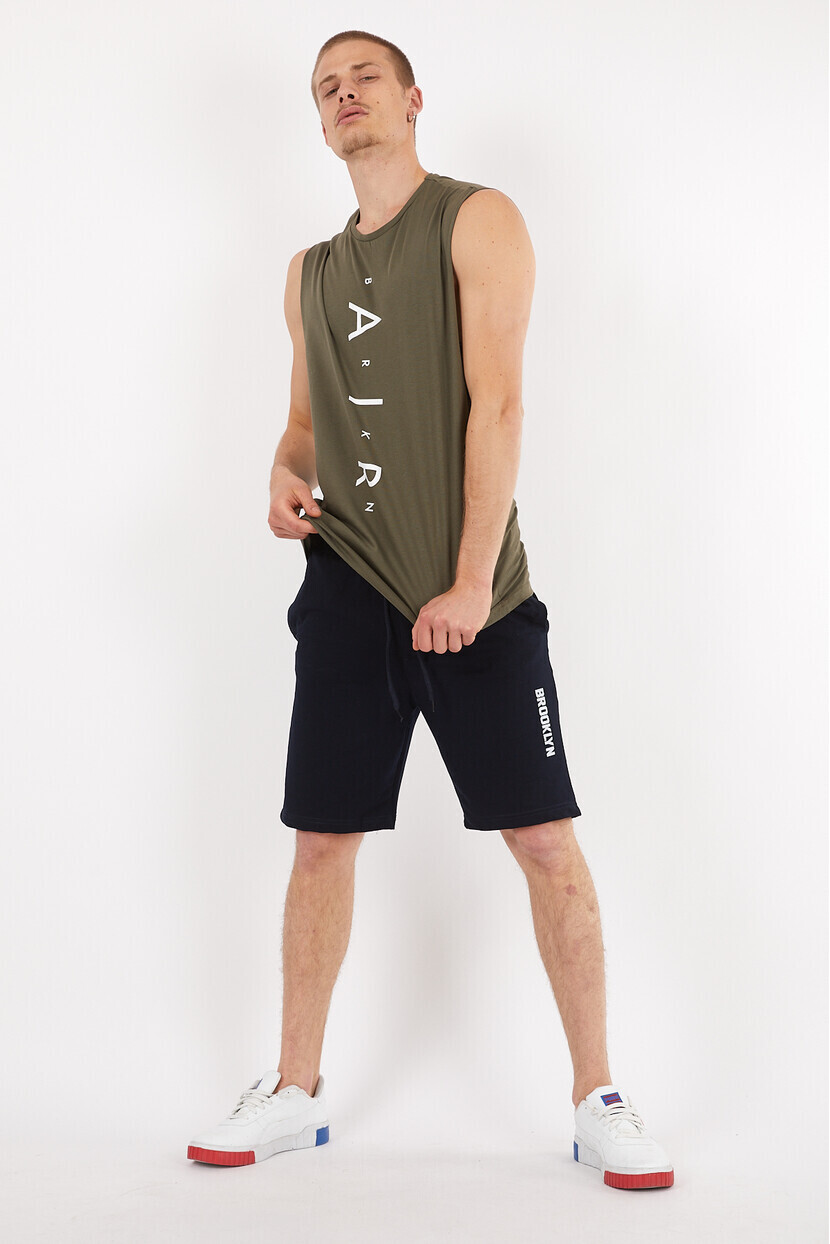 Twenty3 Erkek Basic Rahat Kesim Air Baskılı Kolsuz T-Shirt