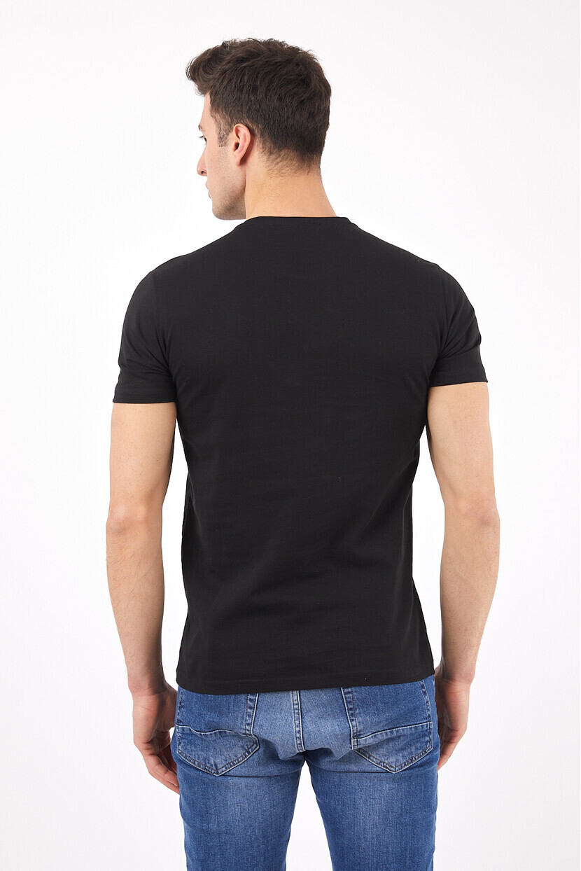 Twenty3 Erkek Basic Sıfır Yaka Manga Baskılı T-Shirt 