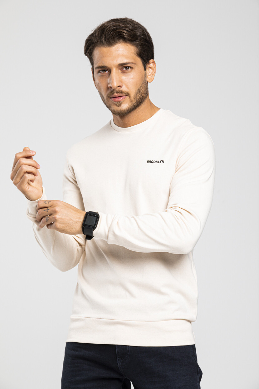 Twenty3  Erkek Bisiklet Yaka Slim fit Brooklyn Sweatshirt 