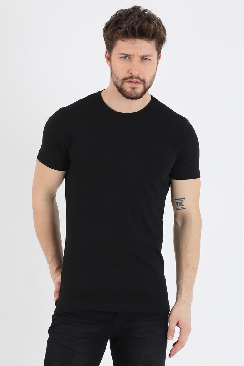 Twenty3 Erkek Sıfır Yaka Regular Fit Basic T-Shirt