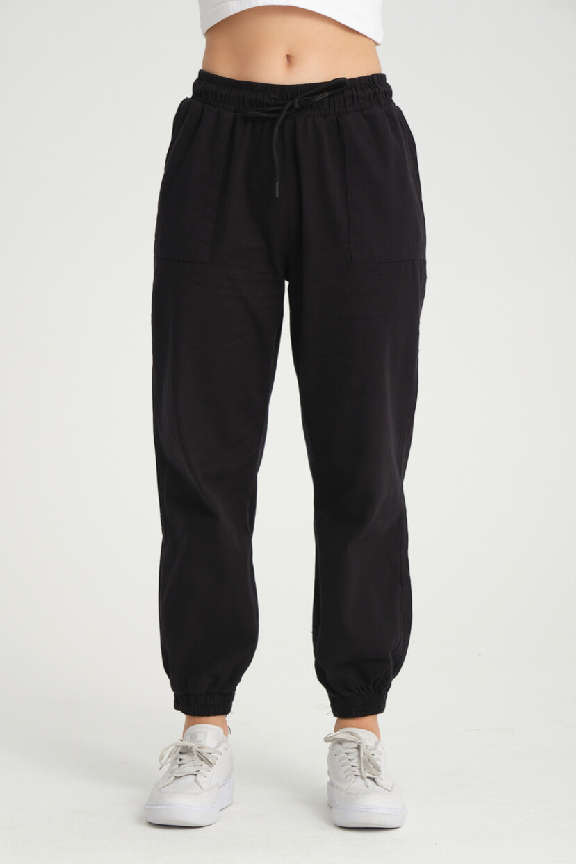 Twenty3 Kadın Basic Beli ve Paçası Lastikli Rahat Kalıp Gabardin Kumaş Jogger Pantolon