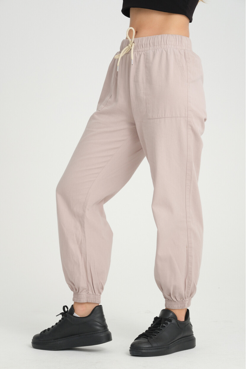 Twenty3 Kadın Basic Beli ve Paçası Lastikli Rahat Kalıp Gabardin Kumaş Jogger Pantolon