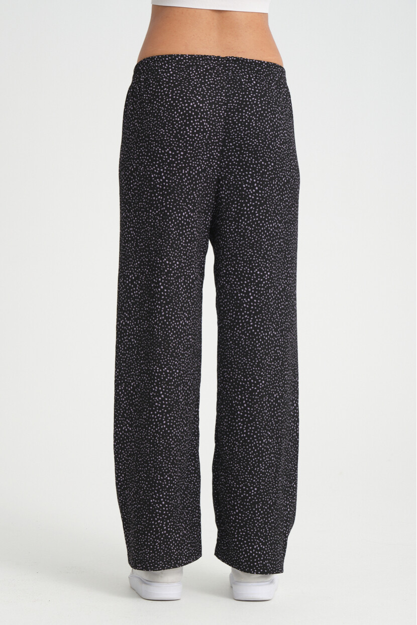 Twenty3 Kadın Beli Lastikli Yazlık Bol Paça Krep Puantiyeli Uzun Pantolon