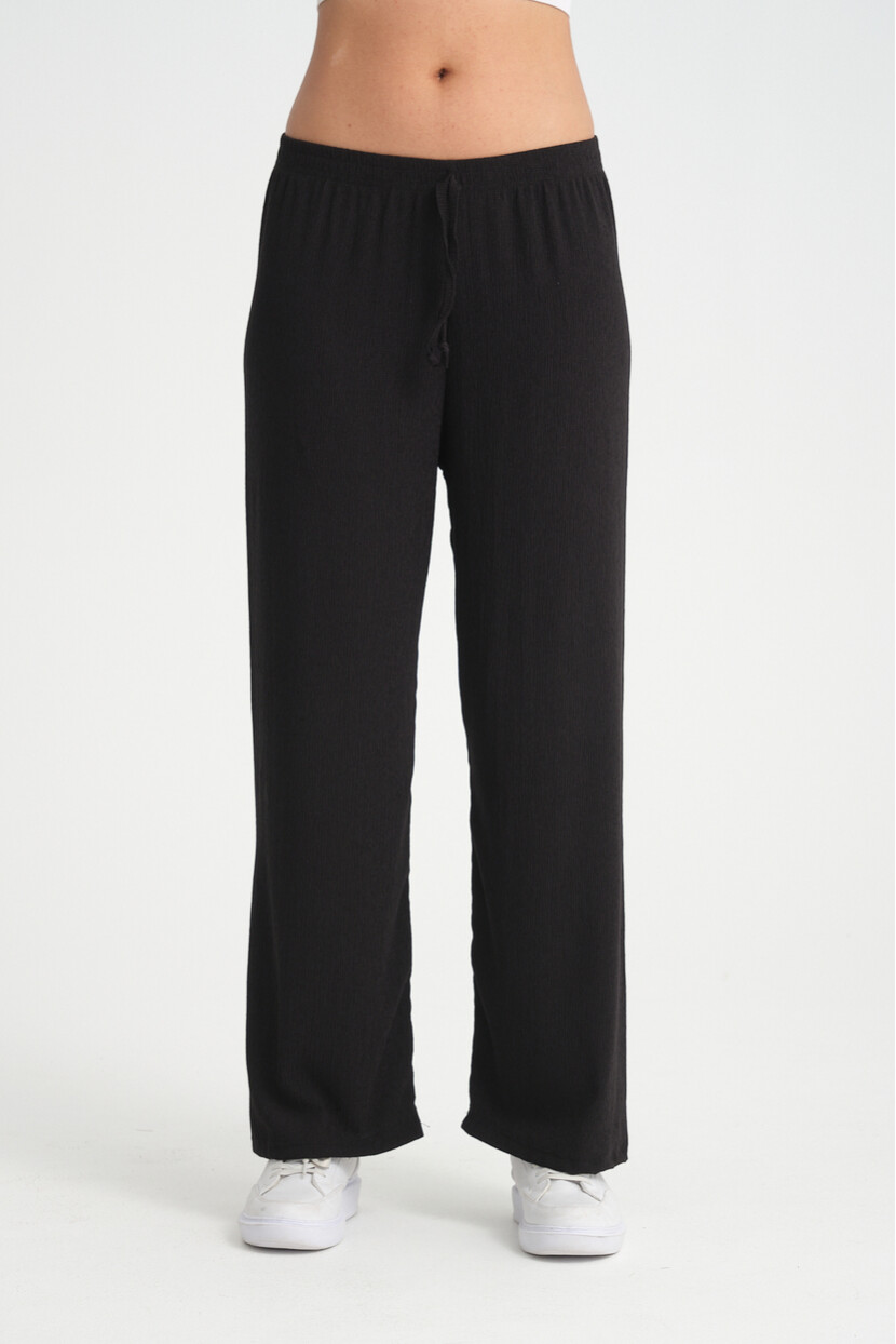 Twenty3 Kadın Beli Lastikli Yazlık Bol Paça Krep Uzun Pantolon