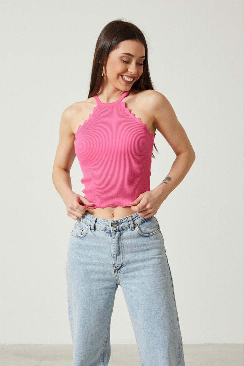 Twenty3 Kadın Halter Yaka Crop Triko Atlet