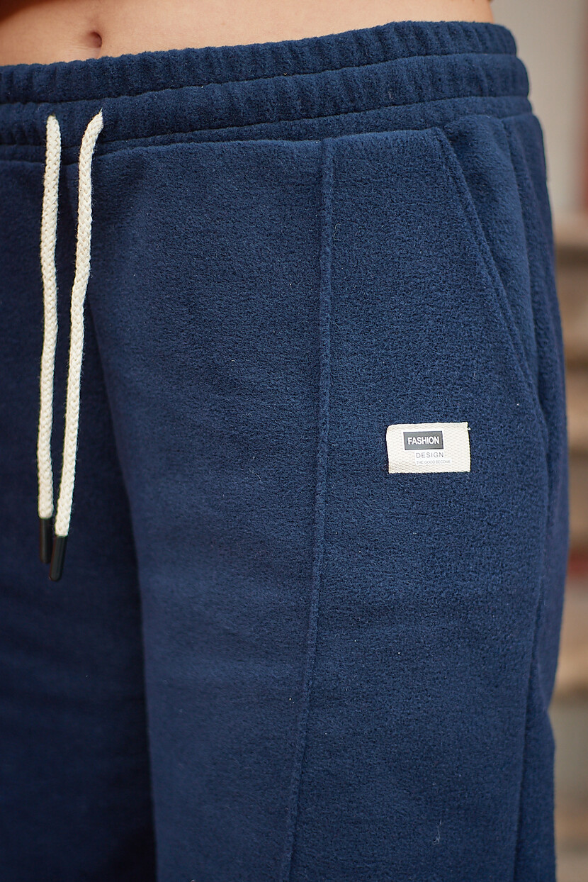 Twenty3 Kadın Polar Nervür Detaylı Etiketli Düz Paça Palazzo Eşofman Altı