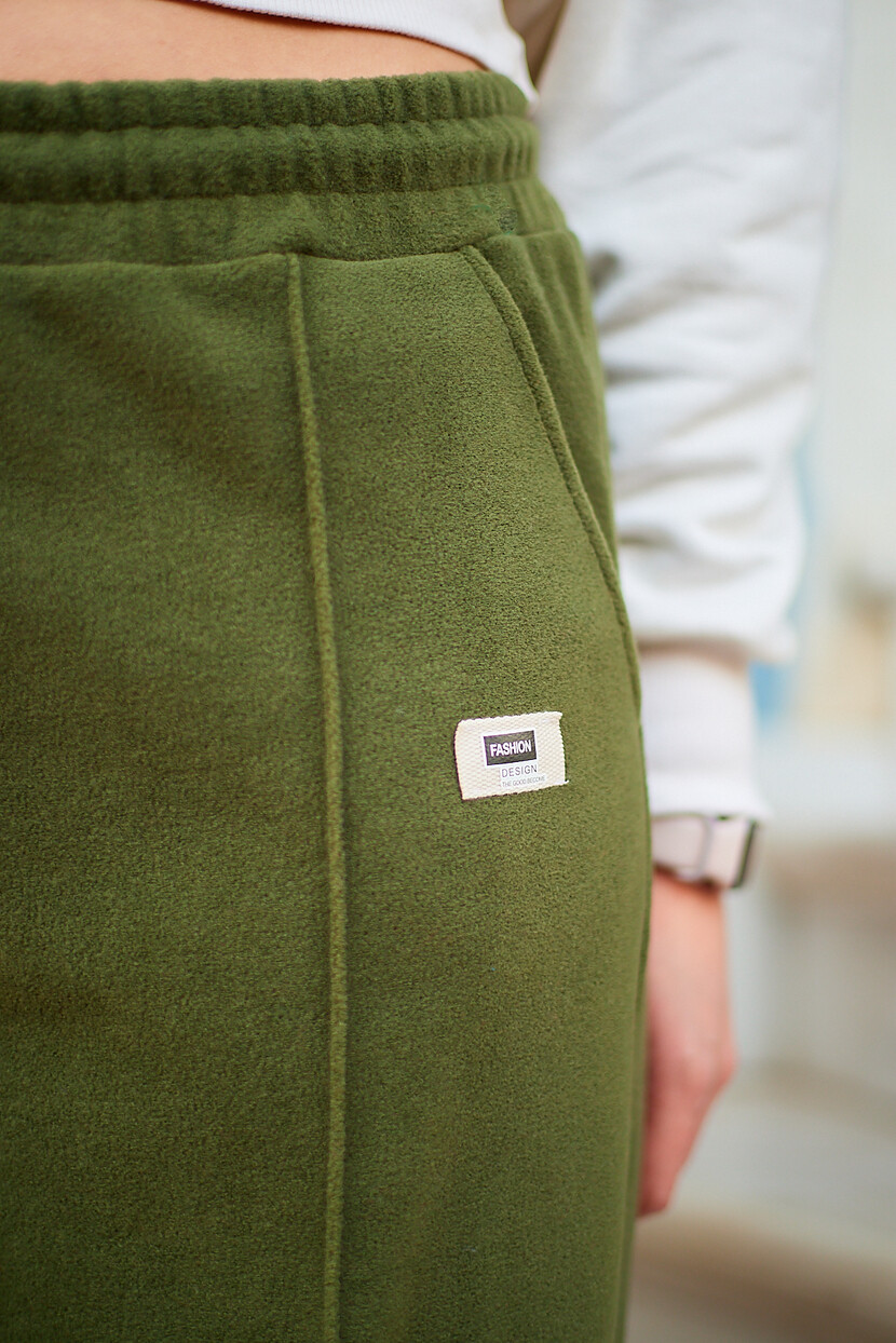 Twenty3 Kadın Polar Nervür Detaylı Etiketli Düz Paça Palazzo Eşofman Altı