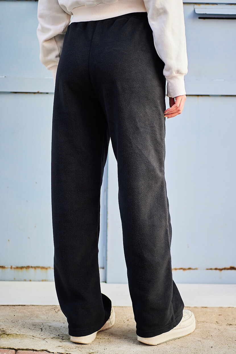 Twenty3 Kadın Polar Nervür Detaylı Etiketli Düz Paça Palazzo Eşofman Altı