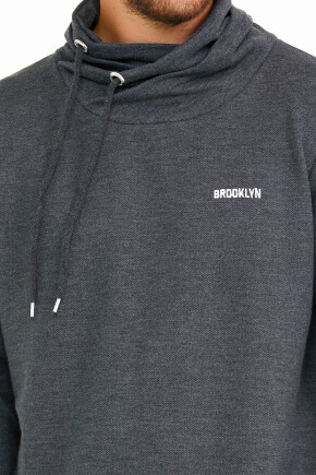 Twenty3  Erkek Balıkçı Yaka Slim fit  Brooklyn Baskılı Sweatshirt 