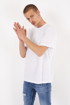 Twenty3 Erkek Basic Oversize Sıfır Yaka Cepli T-Shirt