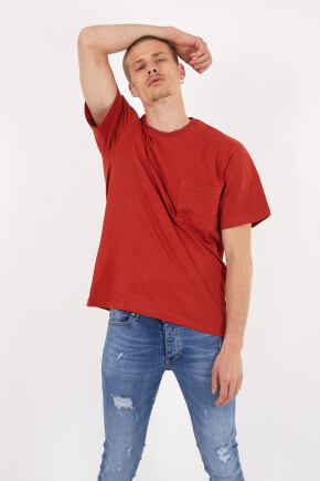 Twenty3 Erkek Basic Oversize Sıfır Yaka Cepli T-Shirt