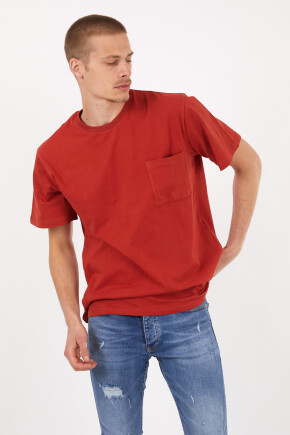 Twenty3 Erkek Basic Oversize Sıfır Yaka Cepli T-Shirt