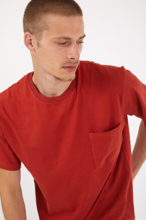 Twenty3 Erkek Basic Oversize Sıfır Yaka Cepli T-Shirt