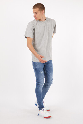 Twenty3 Erkek Basic Oversize Sıfır Yaka Cepli T-Shirt