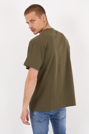 Twenty3 Erkek Basic Oversize Sıfır Yaka Cepli T-Shirt