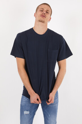 Twenty3 Erkek Basic Oversize Sıfır Yaka Cepli T-Shirt