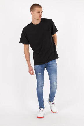 Twenty3 Erkek Basic Oversize Sıfır Yaka Cepli T-Shirt