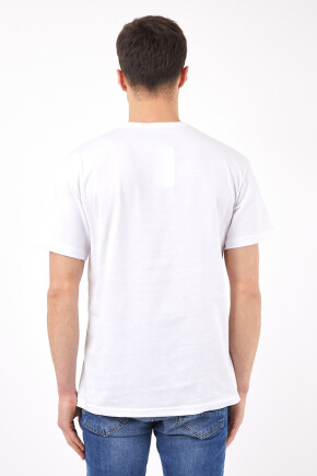 Twenty3 Erkek Sıfır Yaka Basic Oversize Baskılı T-Shirt 