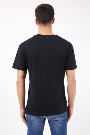 Twenty3 Erkek Sıfır Yaka Basic Oversize Baskılı T-Shirt 