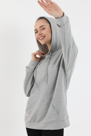 Twenty3 Kadın Basic Oversize Kapşonlu Kanguru Cep Sweat Shirt 