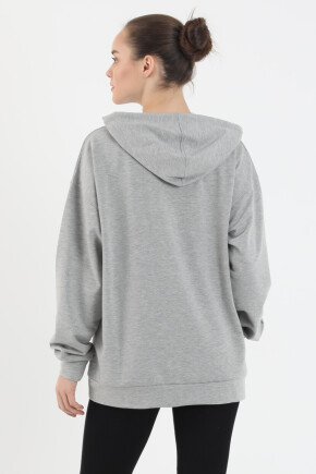 Twenty3 Kadın Basic Oversize Kapşonlu Kanguru Cep Sweat Shirt 