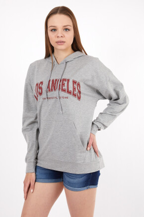 Twenty3 Kadın Los Angeles Baskılı Oversize Sweat Shirt