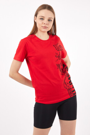 Twenty3 Kadın Sıfır Yaka Basic Baskılı T-Shirt 