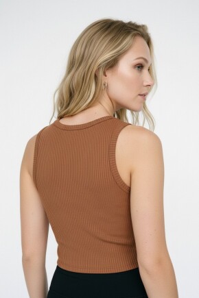 Kadın Halter Yaka Esnek Ribana Basic Atlet