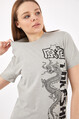 Twenty3 Kadın Sıfır Yaka Basic Baskılı T-Shirt 